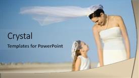  Presentation with flower wedding - Amazing slides having wedding sea - bride and a flower girl backdrop and a light blue colored foreground