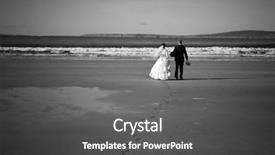  Presentation with walking together - PPT layouts featuring wedding sea - walking together background and a dark gray colored foreground