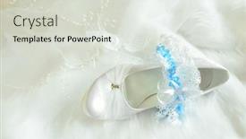  Presentation with shoe - Cool new presentation theme with wedding-shoe-and-garter backdrop and a light gray colored foreground