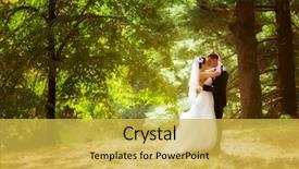  Presentation with bride - Presentation theme consisting of wedding shot of bride background and a yellow colored foreground