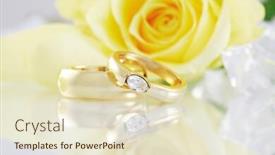  Presentation with golden wedding - Beautiful slides featuring wedding still life with beautiful golden rings backdrop and a lemonade colored foreground