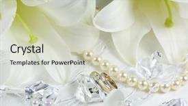  Presentation with wedding rings - Colorful presentation theme enhanced with wedding still life with rings backdrop and a soft green colored foreground