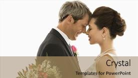  Presentation with bride - Theme featuring wedding studio - portrait of caucasian groom background and a coral colored foreground