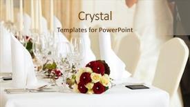  Presentation with feast - PPT layouts having wedding table at a wedding background and a lemonade colored foreground