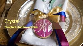  Presentation with rustic wedding - Slide set with wedding table setting in rustic background and a tawny brown colored foreground