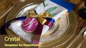  Presentation with rustic wedding - PPT theme having wedding table setting in rustic background and a tawny brown colored foreground