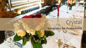  Presentation with candles - Presentation theme enhanced with wedding-table-with-red-candles background and a coral colored foreground
