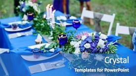  Presentation with rustic wedding - Cool new PPT theme with wedding table backdrop and a teal colored foreground