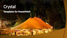  Presentation with tent - Cool new slide deck with wedding tent at night surrounded backdrop and a black colored foreground