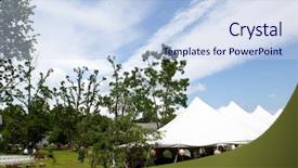  Presentation with banquet - Audience pleasing slide set consisting of television camera in a tv show backdrop and a dark gray colored foreground