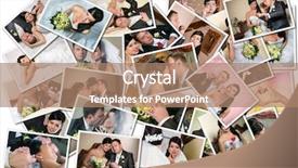 Presentation with wedding - Slide deck featuring wedding theme collage composed background and a coral colored foreground