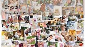  Presentation with wedding - PPT layouts enhanced with wedding theme collage composed background and a coral colored foreground
