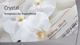  Presentation with orchids - Colorful slides enhanced with bridal march sheet music backdrop and a light gray colored foreground