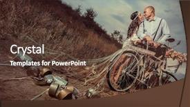  Presentation with married - Slide set featuring wedding vintage - groom and bride background and a tawny brown colored foreground