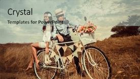  Presentation with married - Presentation enhanced with wedding vintage - groom and bride background and a light gray colored foreground