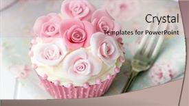  Presentation with cupcake - Amazing slide set having wedding vintage - rose cupcake backdrop and a lemonade colored foreground