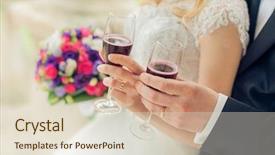  Presentation with champagne - Presentation theme consisting of wedding wine - glass of champagne background and a lemonade colored foreground