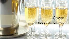  Presentation with champagne - Amazing presentation theme having wedding wine - glasses of champagne on bright backdrop and a  colored foreground