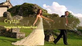  Presentation with wedding - PPT theme consisting of wedding background and a tawny brown colored foreground