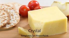  Presentation with cheddar - PPT theme having wedge of english cheddar cheese background and a yellow colored foreground
