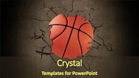  Presentation with basketball - Beautiful presentation featuring wedged into a concrete wall backdrop and a tawny brown colored foreground