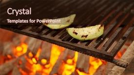  Presentation with wedges - PPT theme with wedges being fried on charcoal background and a wine colored foreground