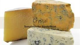  Presentation with white cheese - Beautiful slide set featuring wedges-of-gourmet-cheese backdrop and a gold colored foreground