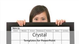  Presentation with asian - Beautiful presentation theme featuring wednesday - pretty asian business woman holding backdrop and a  colored foreground