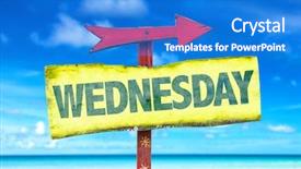  Presentation with rainbow gay pride sign - Colorful PPT theme enhanced with wednesday sign with beach background backdrop and a cobalt blue colored foreground