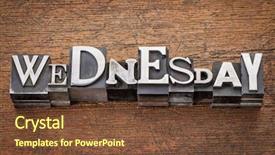  Presentation with grunge vintage music notes - PPT layouts enhanced with wednesday word in mixed vintage background and a  colored foreground