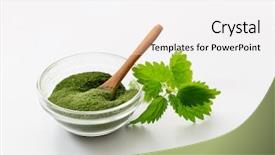  Presentation with weed - PPT layouts having weed - bowl of homemade nettle leaf background and a white colored foreground