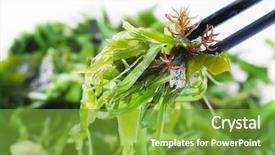  Presentation with seaweed - Theme featuring weed - fresh seaweed salad background and a tawny brown colored foreground