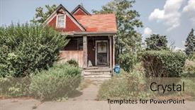  Presentation with weed - Slide deck enhanced with weed - old run down house background and a coral colored foreground