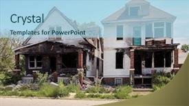  Presentation with detroit - Cool new presentation theme with weed - two fire damaged houses backdrop and a light blue colored foreground