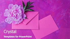  Presentation with peony flower - Amazing presentation having pink envelope with beautiful peony backdrop and a purple colored foreground