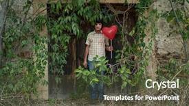  Presentation with weeds - Slide deck with clothes with a red heart background and a tawny brown colored foreground