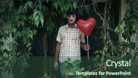  Presentation with weeds - Slide deck with man with a red heart background and a tawny brown colored foreground