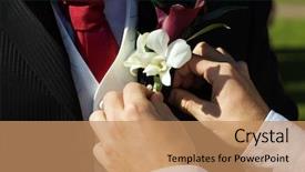  Presentation with best - Slides with weedding ceremony - best man places corsage background and a coral colored foreground
