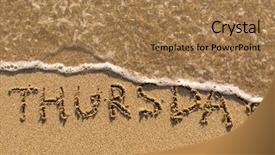  Presentation with wave - PPT theme enhanced with week series - thursday - written background and a  colored foreground