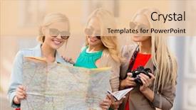  Presentation with city map - Slide deck featuring girls weekend - holidays and tourism concept background and a  colored foreground