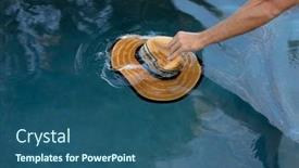  Presentation with swimming pool - PPT theme featuring weekend-at-home-together-high background and a ocean colored foreground