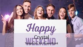  Presentation with night club - Slide set consisting of weekend at party in night background and a  colored foreground