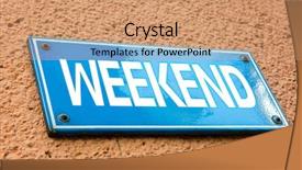  Presentation with weekend - Beautiful theme featuring weekend blue sign backdrop and a coral colored foreground