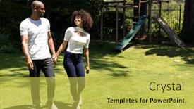  Presentation with walking together - Presentation enhanced with weekend-fun-at-home-together background and a yellow colored foreground