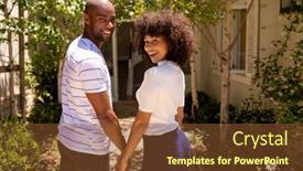  Presentation with walking together - Theme having weekend-fun-at-home-together background and a tawny brown colored foreground