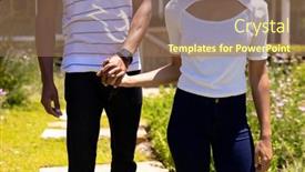  Presentation with walking together - PPT theme consisting of weekend-fun-at-home-together background and a coral colored foreground