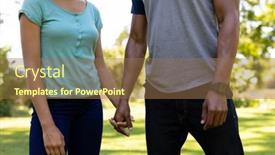  Presentation with home garden - Presentation theme with weekend-fun-at-home-together background and a tawny brown colored foreground