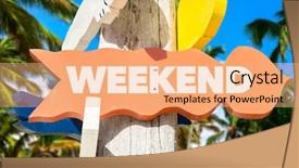  Presentation with palm trees on a - Theme enhanced with weekend signpost with palm trees background and a coral colored foreground