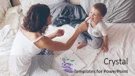  Presentation with old young - Slide deck having weekend together lazy morning background and a light gray colored foreground