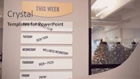  Presentation with planner - Theme consisting of weekly-planner-in-creative-office background and a coral colored foreground